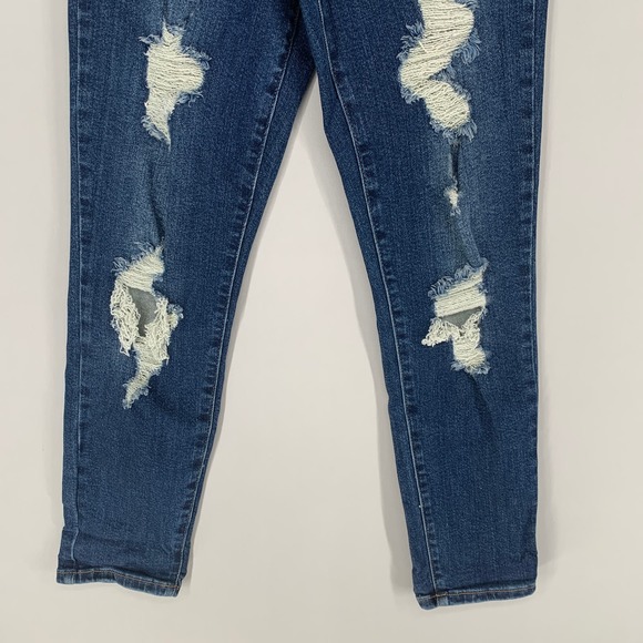 Judy Blue Women Jeans 25 Blue Denim Boyfriend Fit Dark Wash Distressed Adult - Picture 4 of 13